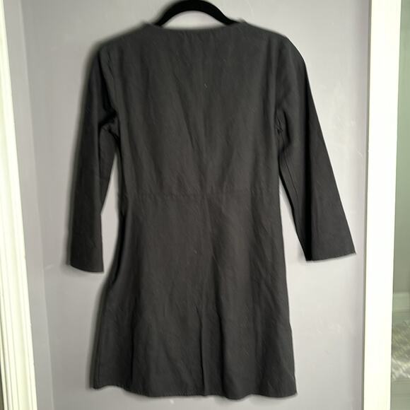 Zara Black Tunic Dress Velvet and Tassel Detailing Side Zipper Size Small - Picture 6 of 7